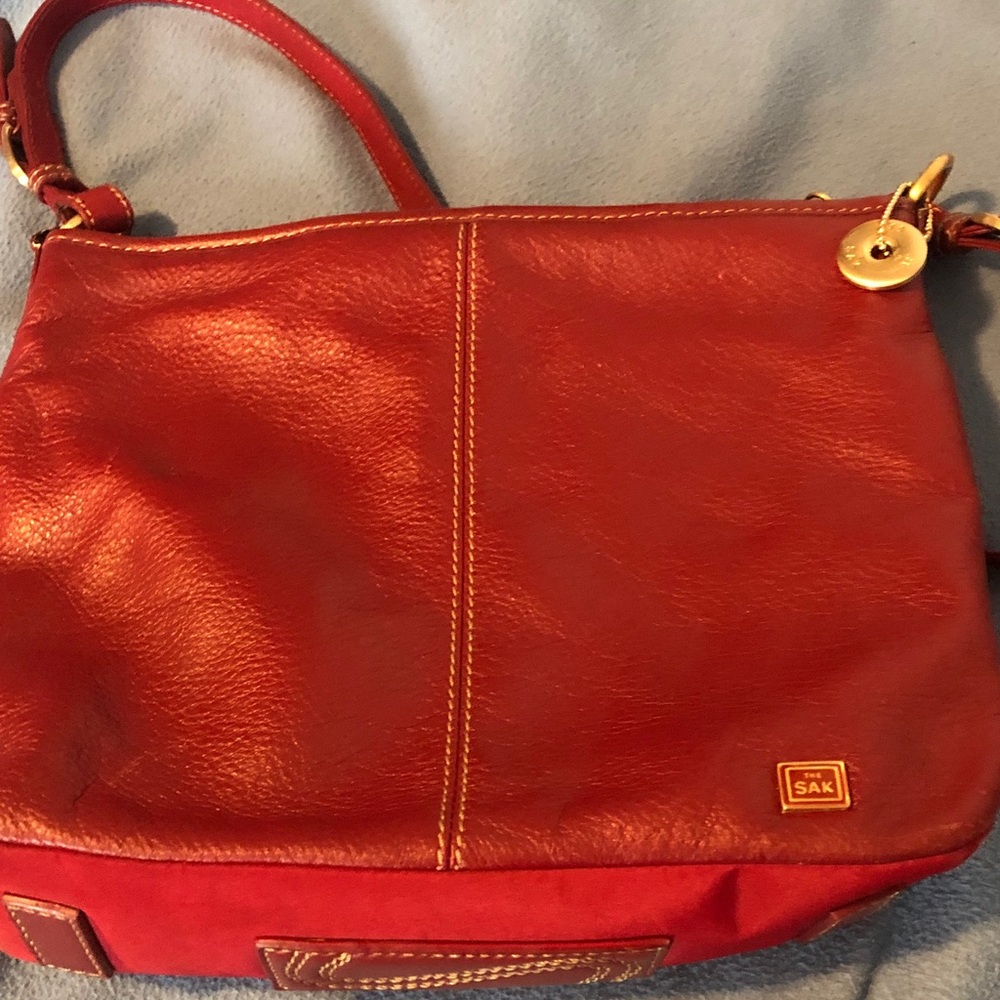 The Sak Cherry Red Leather Shoulder Bag